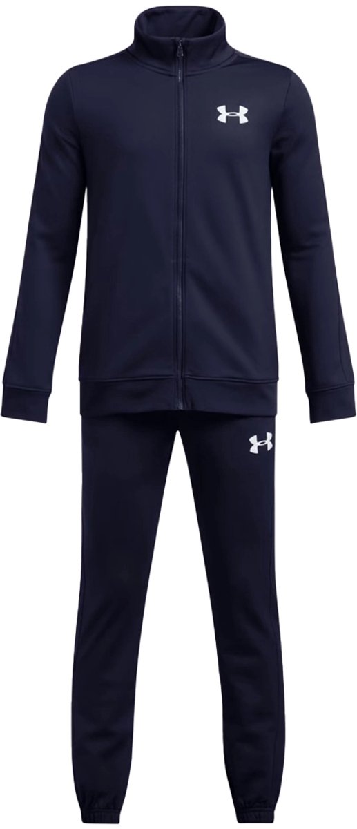 Under armour ua rival knit track suit-blu jongens trainingspak - midnight navy - midnight navy - wit 164