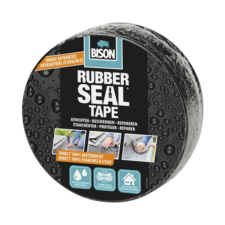 Bison rubber seal tape rol 5 meter x 7,5 cm - direct repareren, sterke reparatietape, direct 100% waterdicht, blijvend elastisch, binnen en buiten, repareren, afdichten, verbinden, beschermen