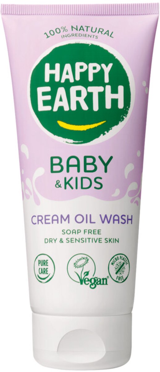 Happy earth baby kids 100% natuurlijke crème olie wasgel - 200 ml
