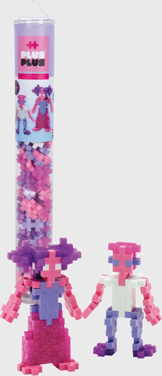 Plus-plus tube glitter 100 delige bouwset - 4244 - bouwspeelgoed - constructiespeelgoed - set met bouwstenen - vanaf 5 jaar