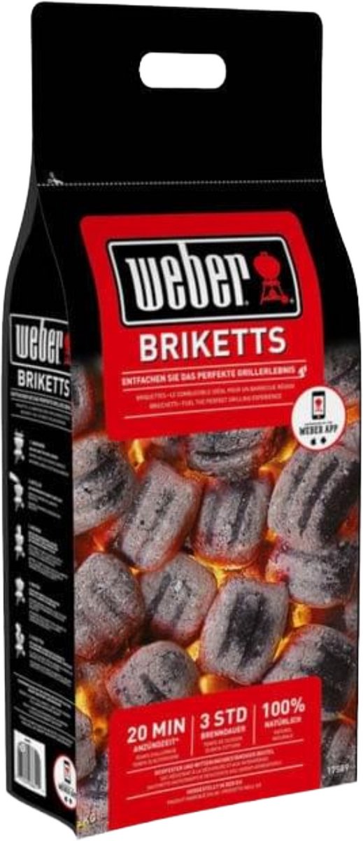 Weber briketten voor barbecue grill 8 kg