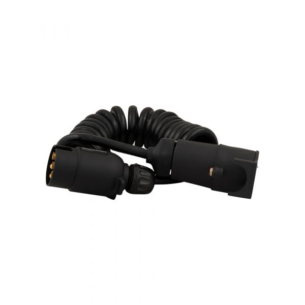 Spiraalkabel 7 pol. stekker + 7 pol. stekkerdoos