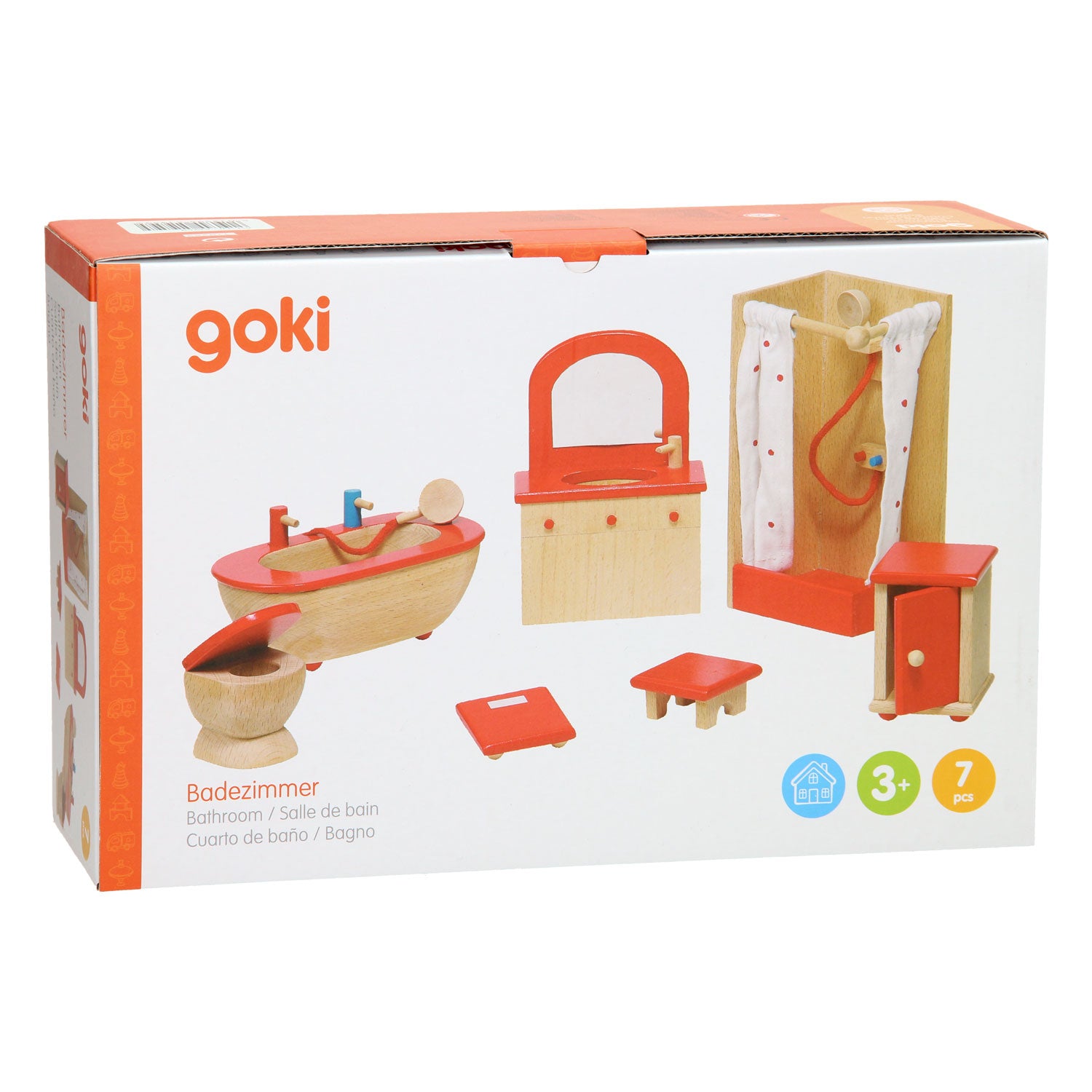 Goki poppenhuis meubeltjes badkamer