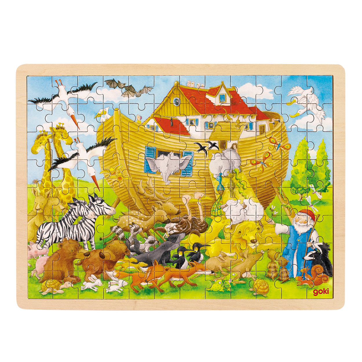 Goki houten puzzelark van noach, 96st.