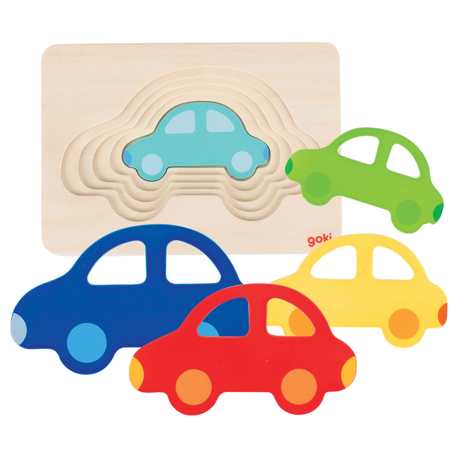 Goki lagenpuzzel auto, 5 lagen