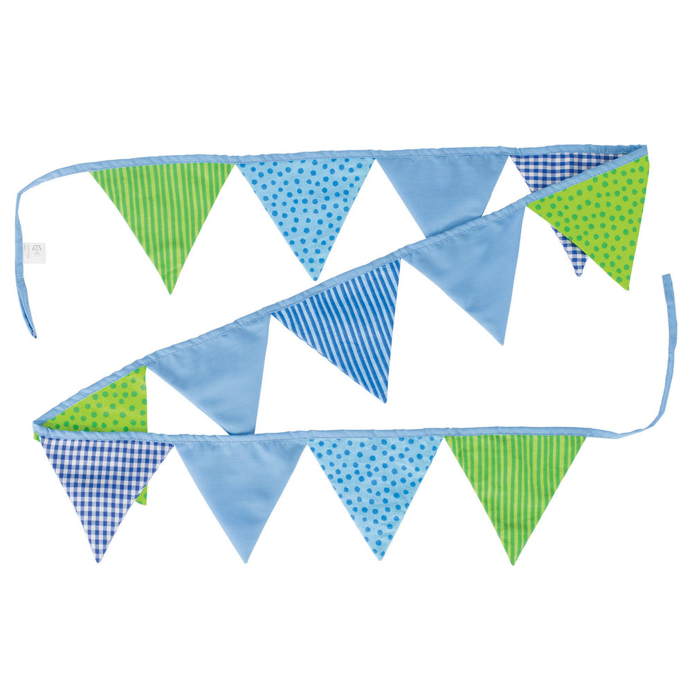 Goki katoenen vlaggenlijn blauw groen