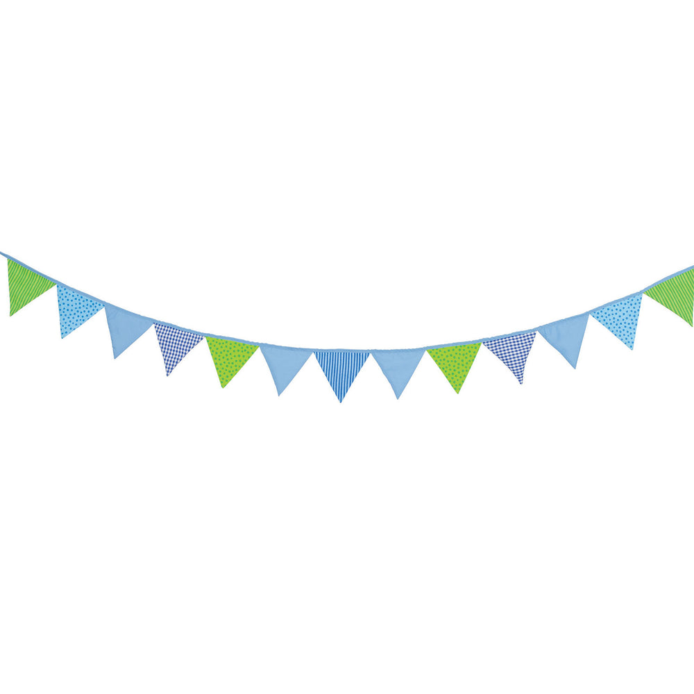 Goki katoenen vlaggenlijn blauw groen