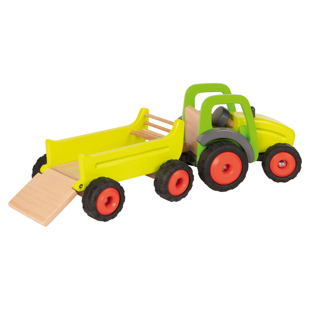 Goki houten trekker met aanhanger