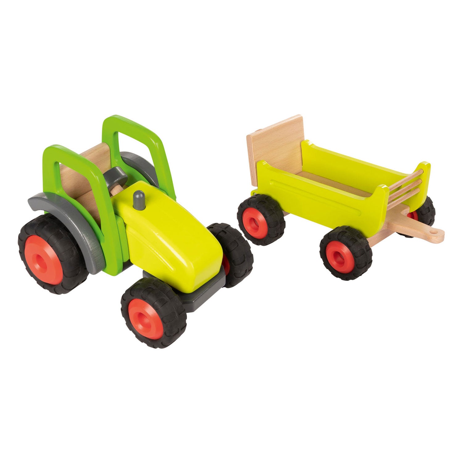 Goki houten trekker met aanhanger
