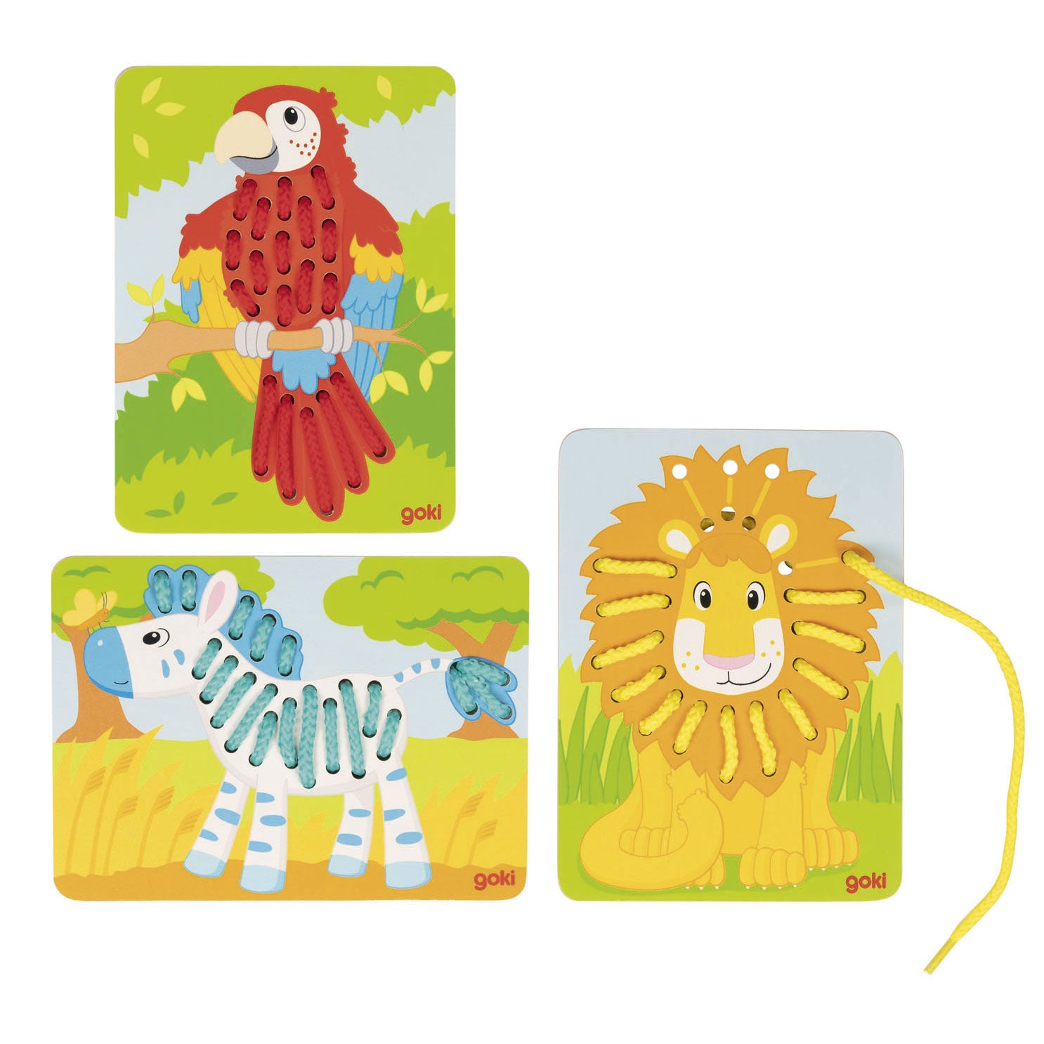 Goki houten rijgpuzzels, 3e.