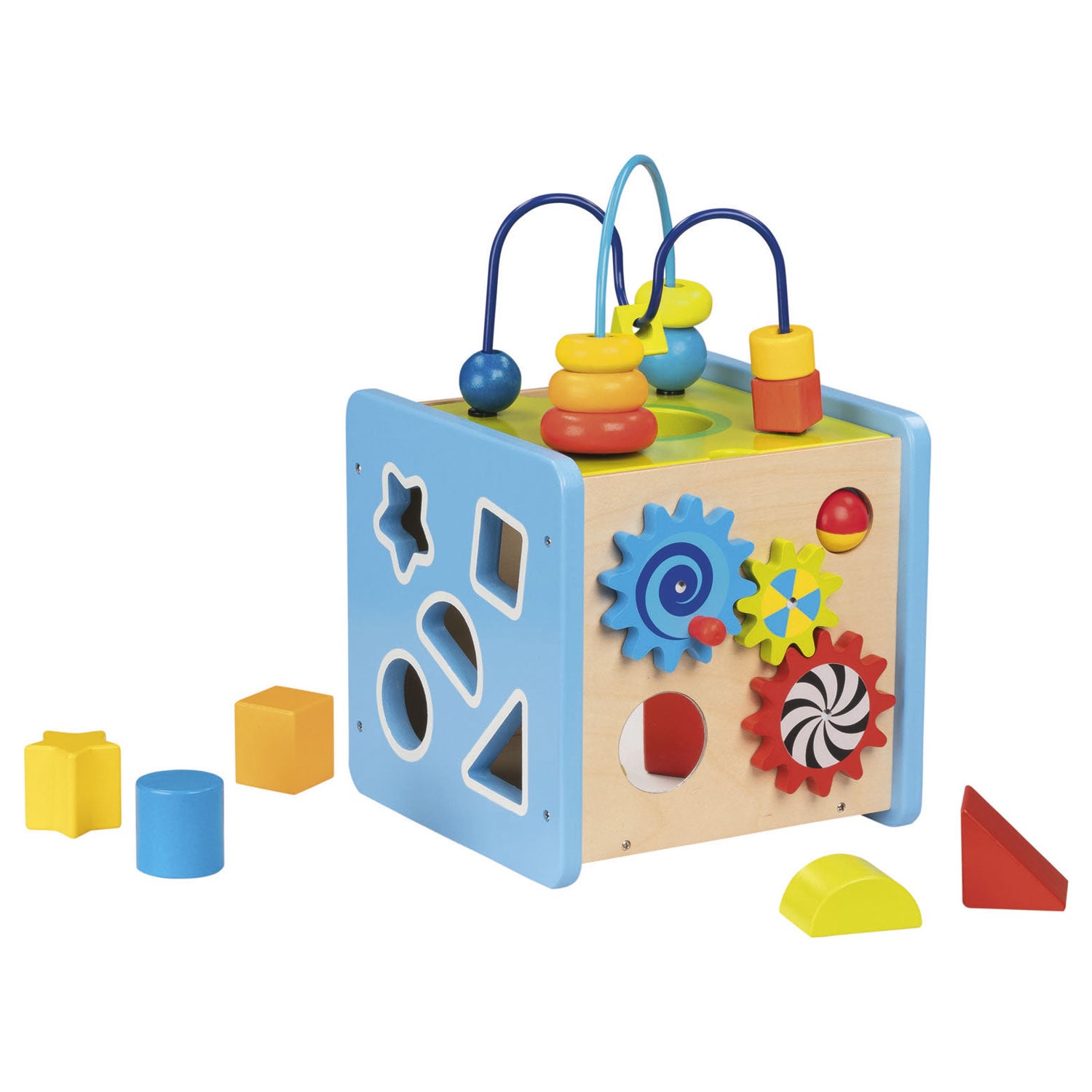 Goki houten activiteitenkubus 32,5 cm