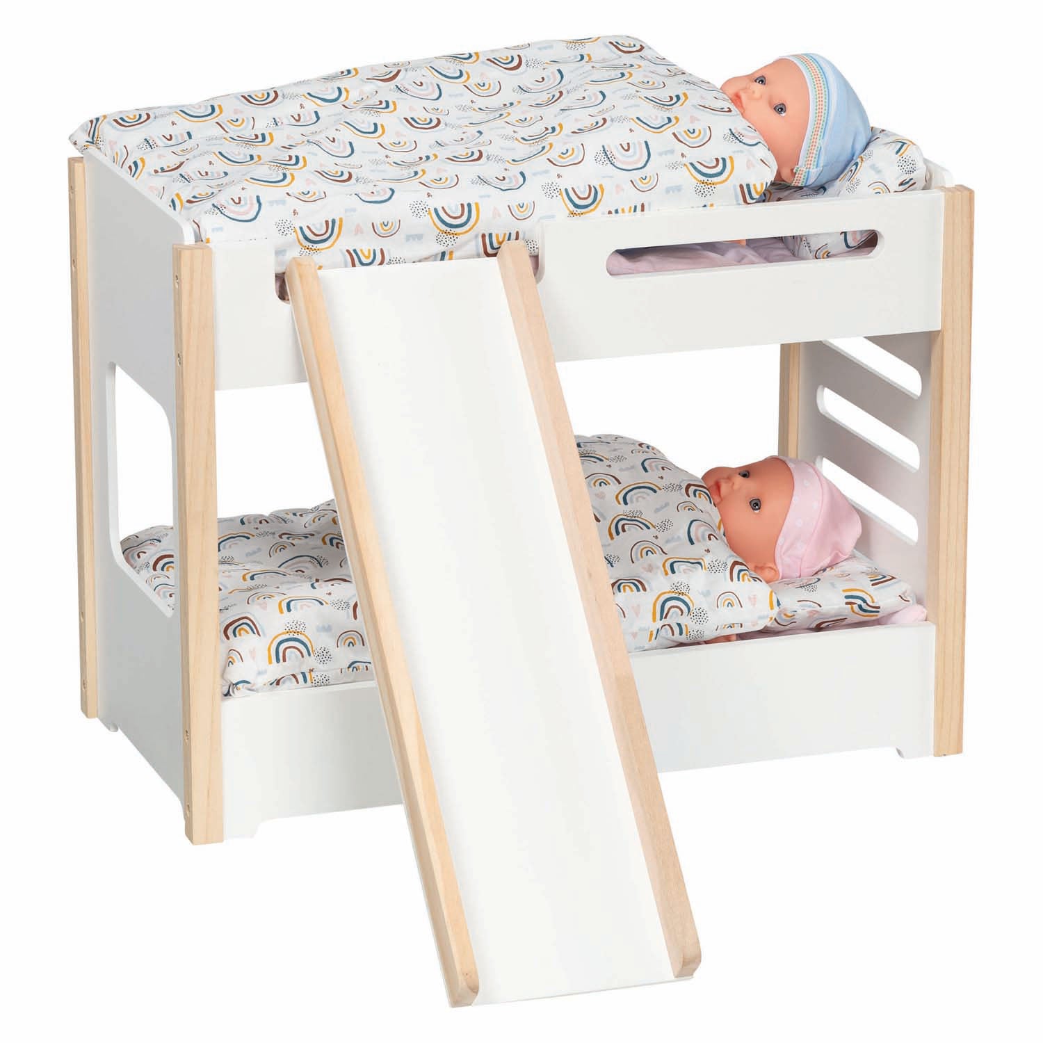 Goki houten poppenstapelbed met glijbaan