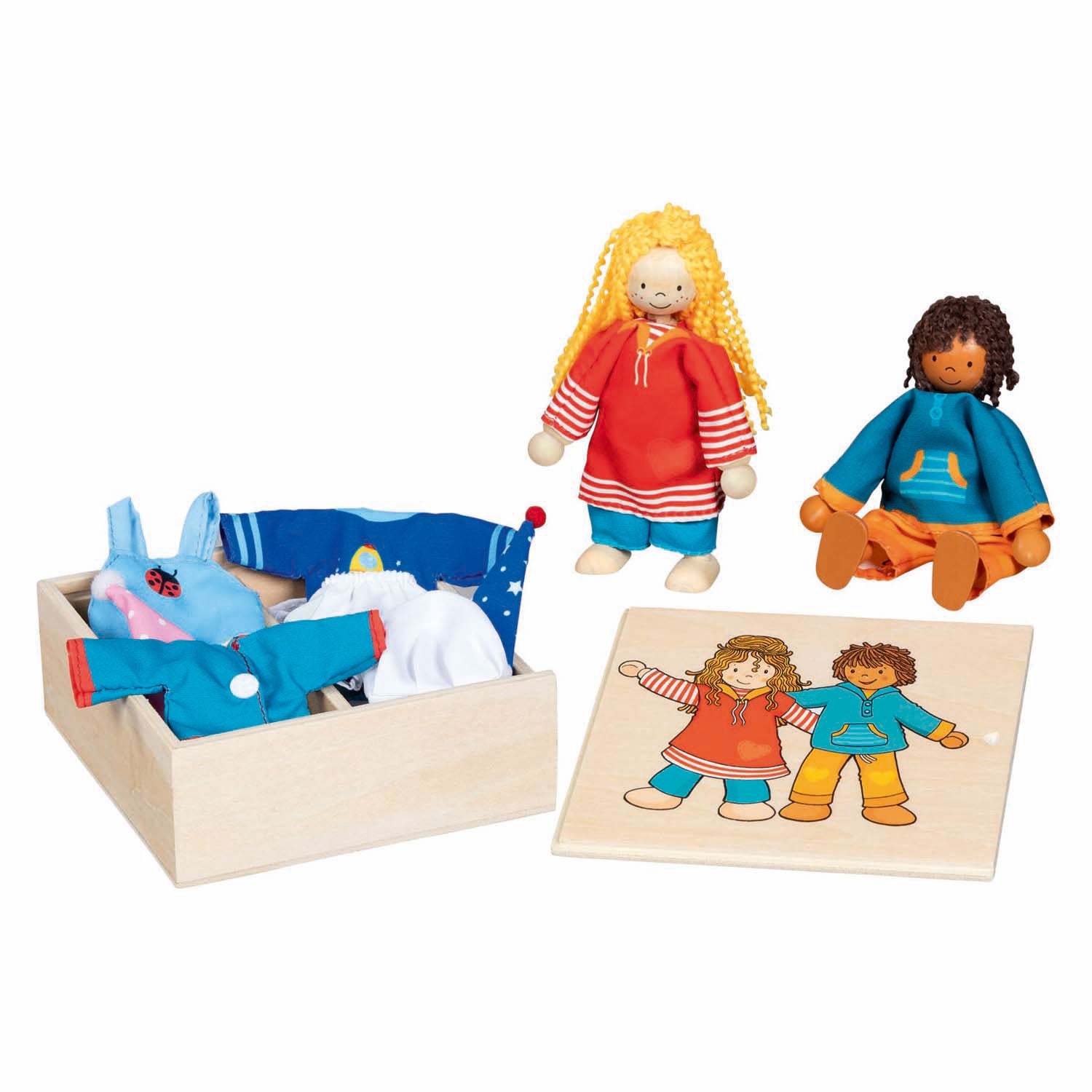 Goki flexibele poppen fynja fabio, 6 outfits