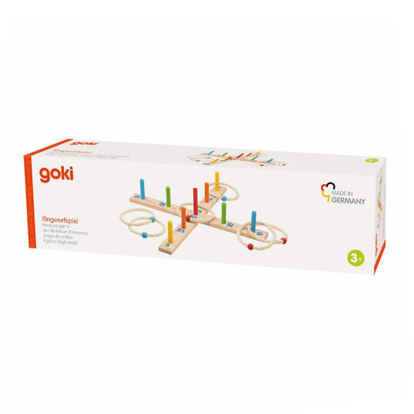 Goki houten ringwerp spel, 6 ringen