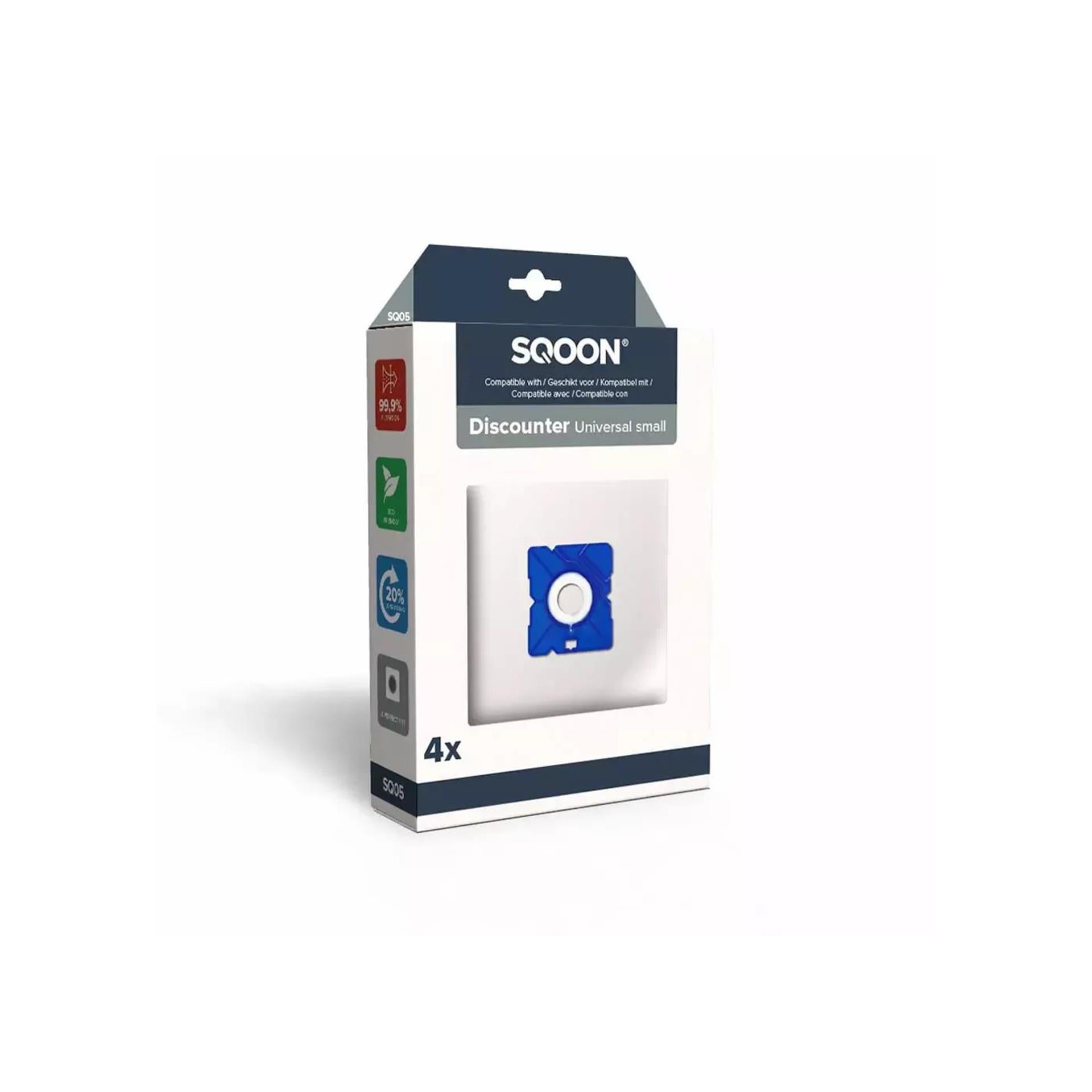 Sqoon stofzuigerzak discounter small 4st