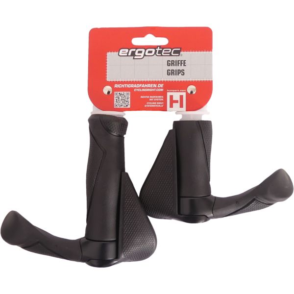 Eerste handvatpaar ergotec mf2 kraton aluminium 130 + 87 mm - zwart