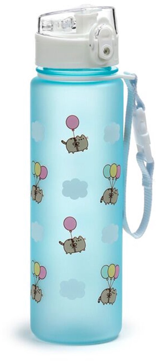 Puckator drinkfles - pusheen the cat ballonnen - pop top - ecozen - 600ml