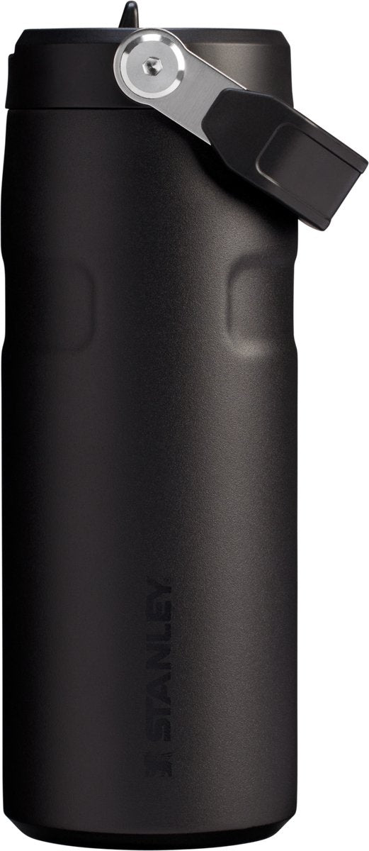 Stanley flip straw 2.0 waterfles met rietje 0.47l - 10 uur koud - 2 dagen koud met ijs - roestvrijstalen drinkfles - bpa vrij - lekvrij - vaatwasserbestendig - black