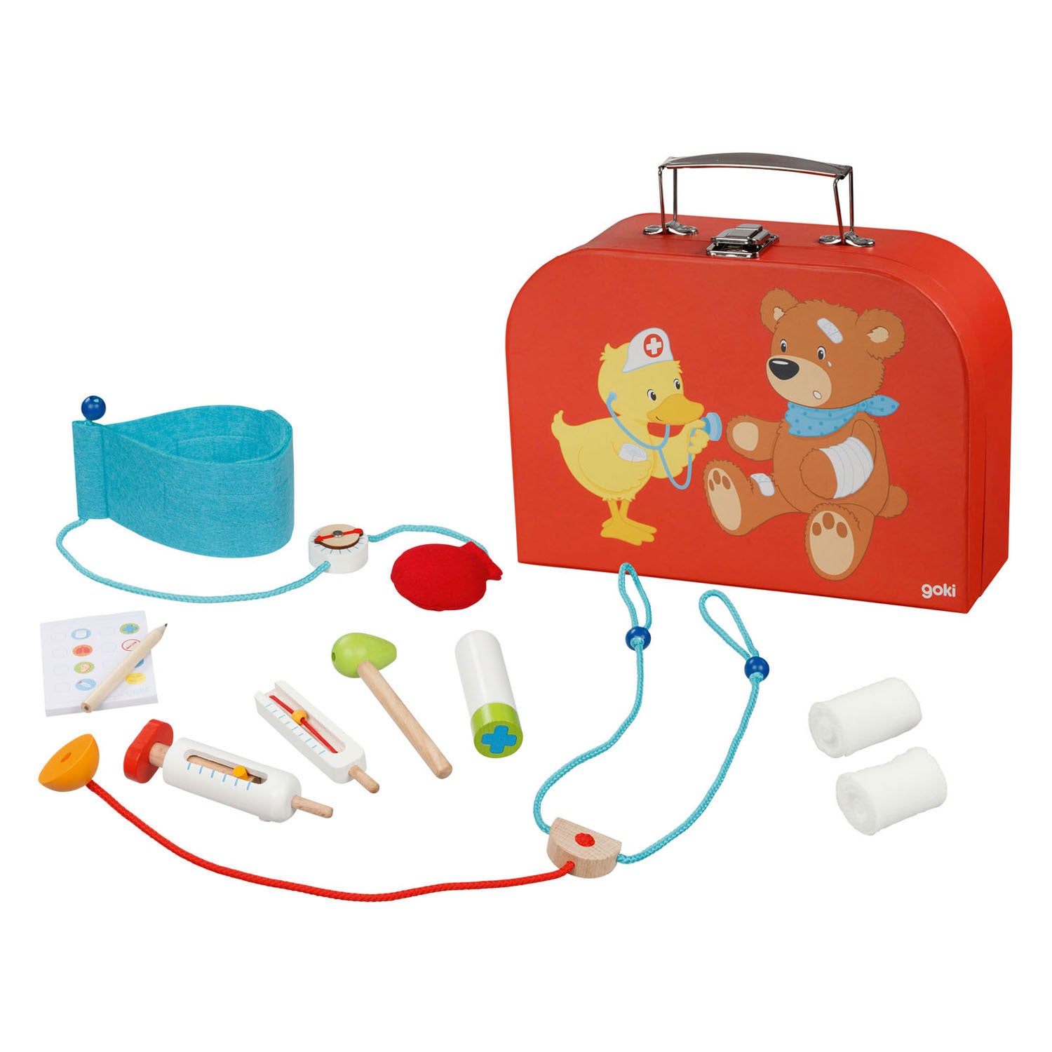 Goki dokterskoffer met doktersspullen, 10dlg.