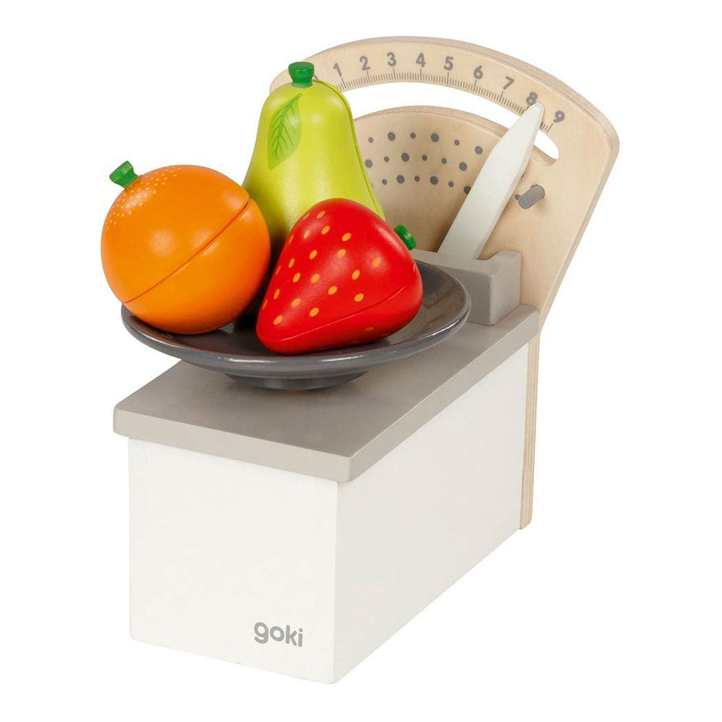 Goki houten weegschaal grijs wit