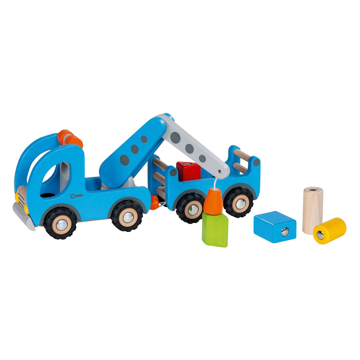 Goki houten takelwagen met aanhanger