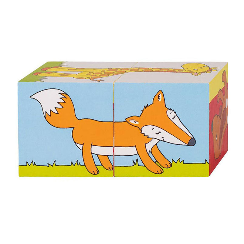 Goki houten blokpuzzel dieren, 2st.