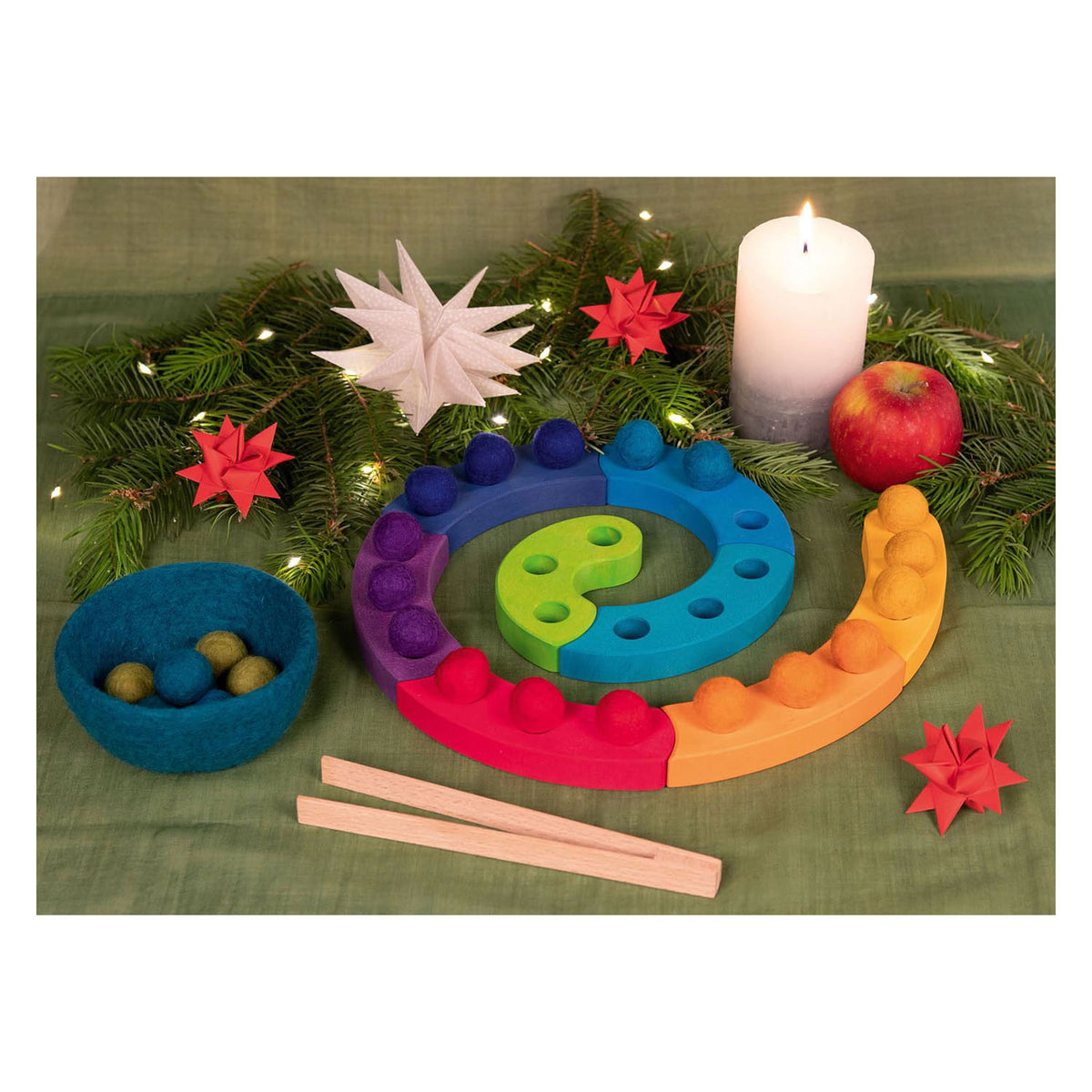 Goki wooden colour sorting game spiral, 29 pcs.