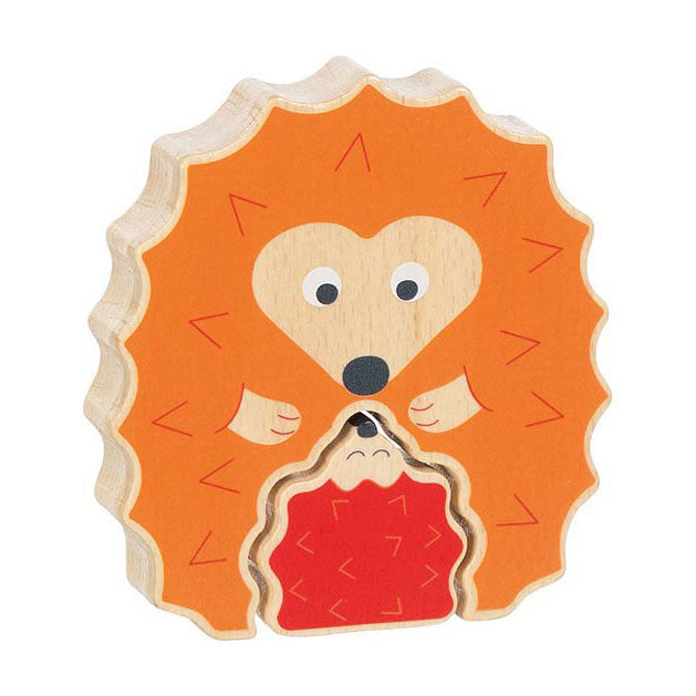 Goki houten puzzel staan ​​egelt, 2st.