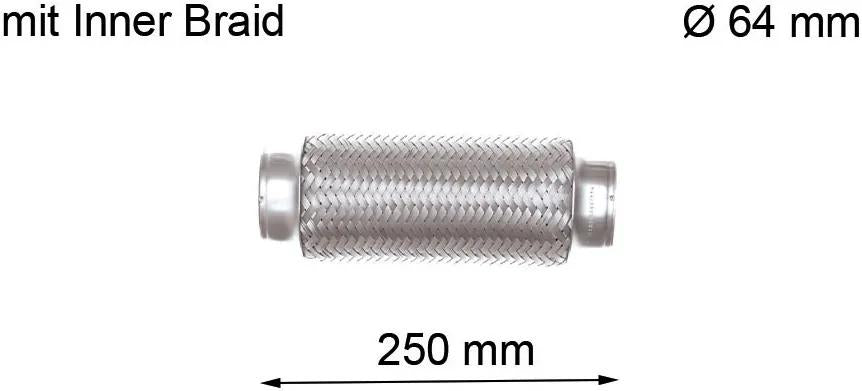 Lrt flexible pipe, exhaust sy d=64mm l=250mm