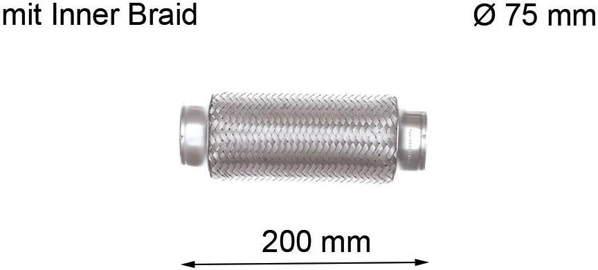 Lrt flexible pipe, exhaust sy d=90mm l=200mm
