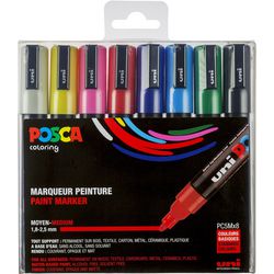 Lakmarker posca pc-5m kleurenassortiment medium 8 stuks