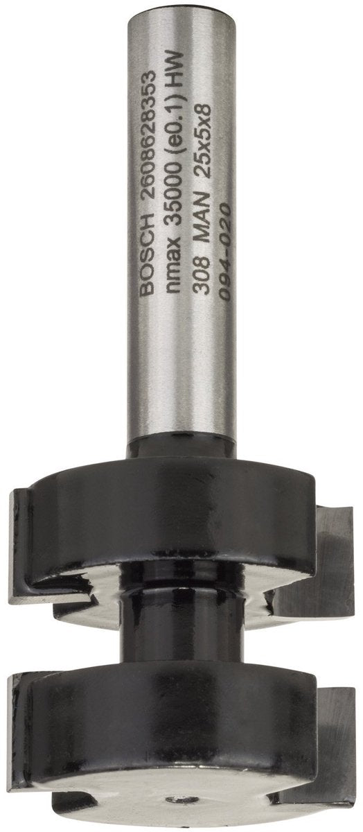 Bosch - messingfrezen 8 mm, d1 25 mm, l 5 mm, g 58 mm