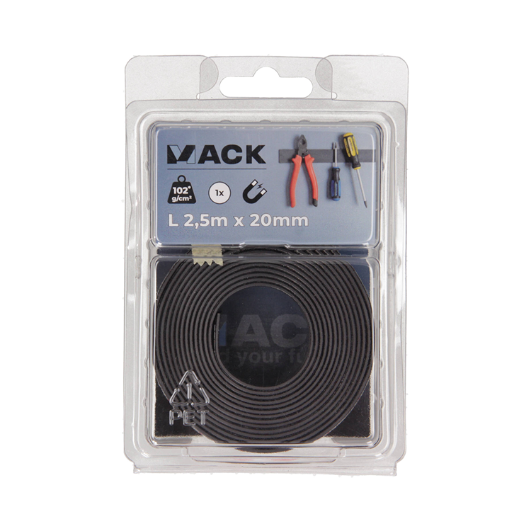 Mack 1076870 - magnetische tape 2,5m*20mm 1st | 3 stuks