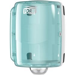 Poetspapierdispenser tork w1, w2 maxi 44,7x32,8x30,2cm wit turquoise