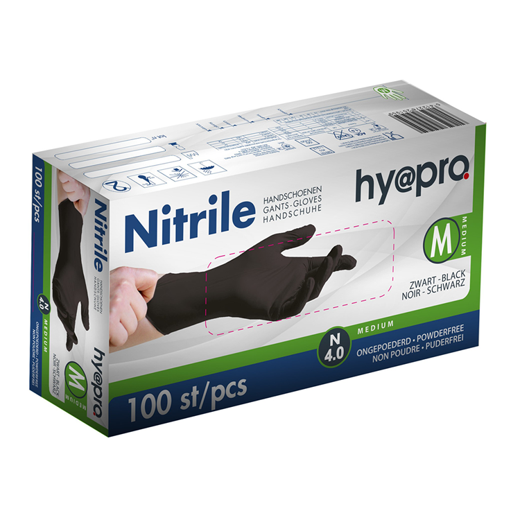 Dummy 1078680 - nitril handschoenen m zwart 100st ongepoederd | 10 stuks