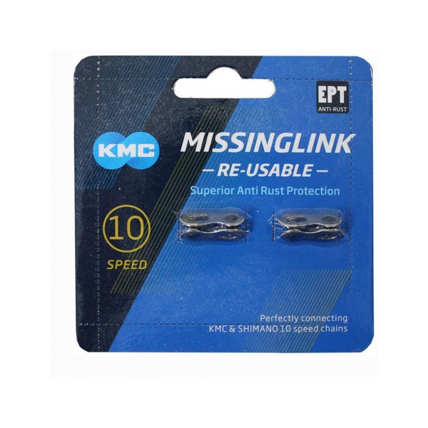 KMC kettingschakel Missinglink X10-speed silver, EPT, 1 2x1128, anti-roest 2 per kaart