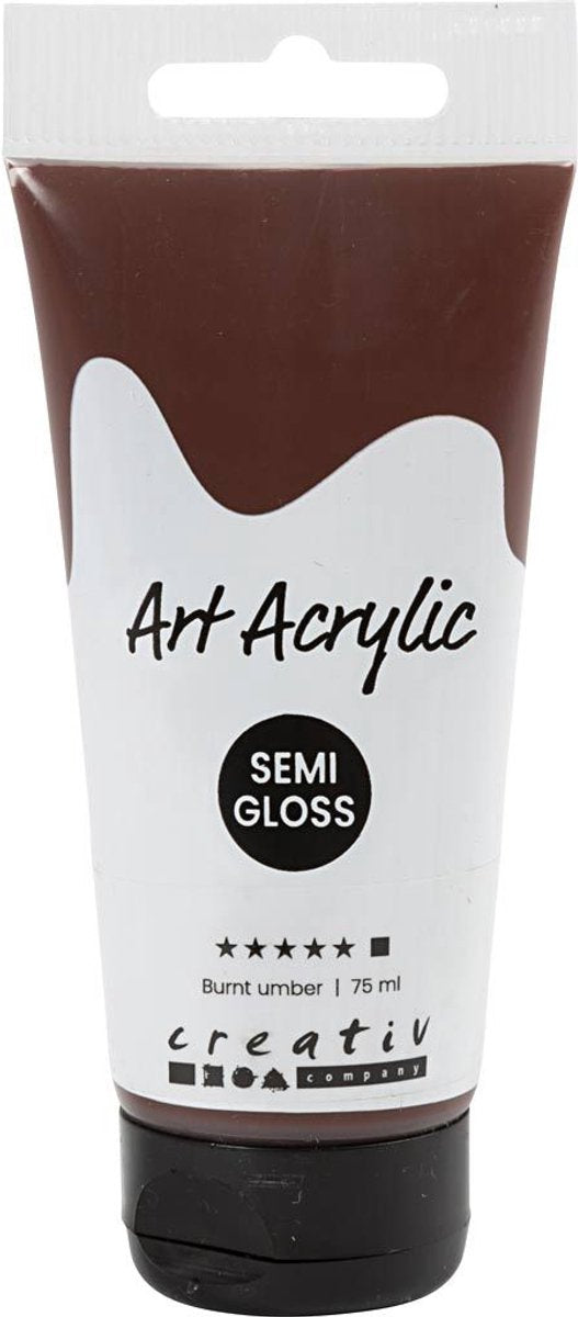Creativ company pigment art acrylverf gebrand omberbruin, 75ml