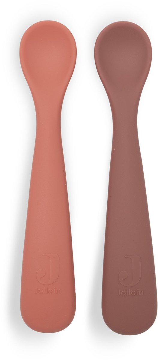 Jollein babylepel - baby bestek siliconen - blush shades - 2 stuks