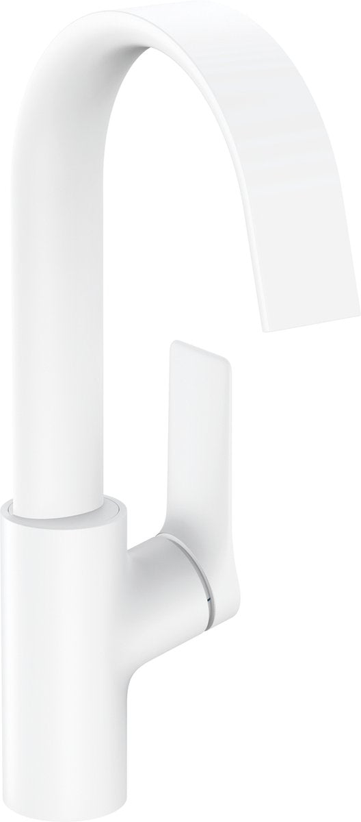 Hansgrohe vivenis - wastafelmengkraan - ééngreeps bediening - zonder waste - 210mm maat - draaibare uitloop - mat wit