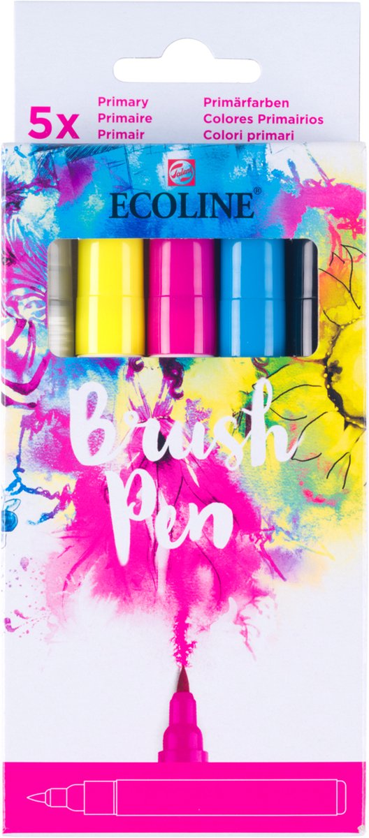 Bruynzeel ecoline penseelpenset primair, 5 kleuren