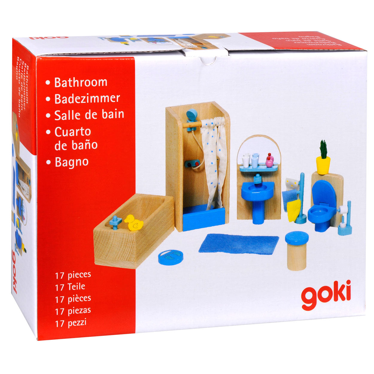 Goki poppenhuis meubeltjes badkamer