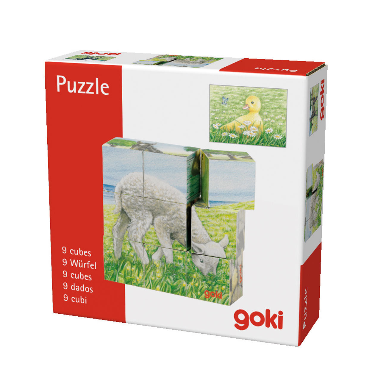 Goki houten blokpuzzel boerderij