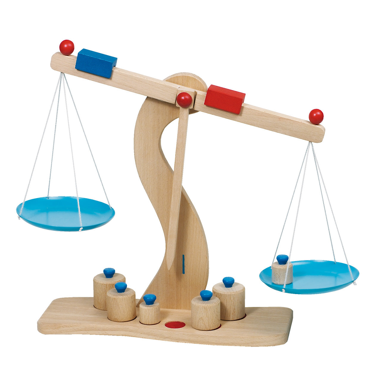 Goki houten weegschaal met gewichtjes