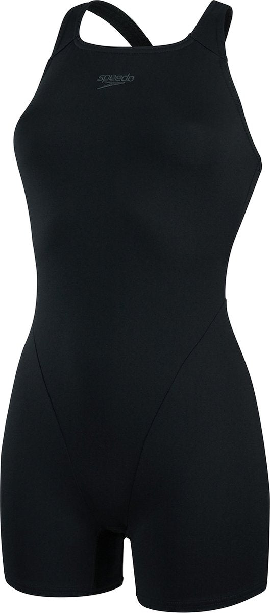 Speedo endurance+ legsuit dames sportbadpak - badpak dames met pijpjes - chloorbestendig zwempak dames - kleurvast sportbadpak dames - zwart - 50