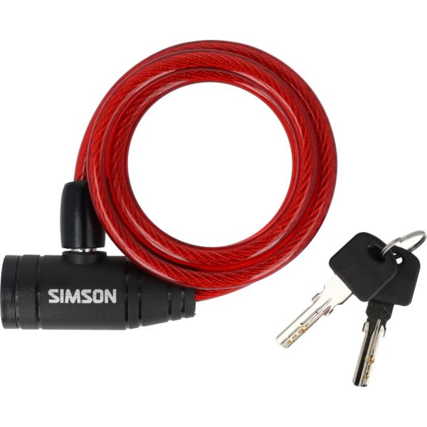 Simson spiraalkabelslot kinder 8mm x 90cm