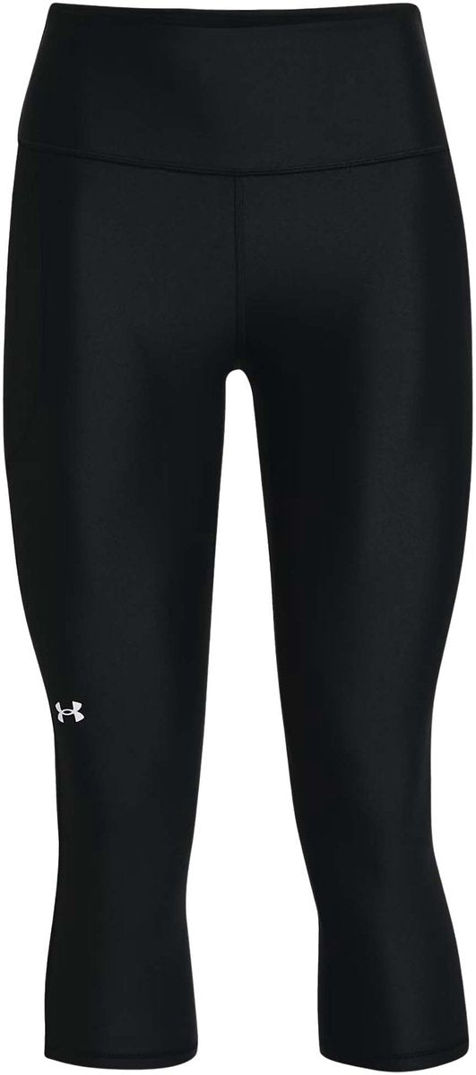 Under armour tech hi capri-blk dames sportbroek - zwart - wit s