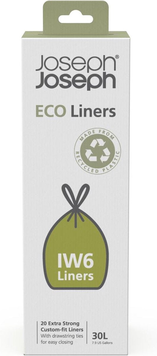 Joseph joseph eco liners afvalzakken grijs - iw6 - 30 l - 20 stuks