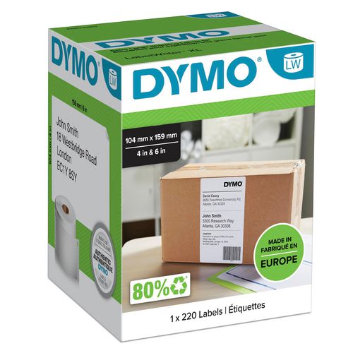 Etiket groot dymo lw4xl 220 104x159mm