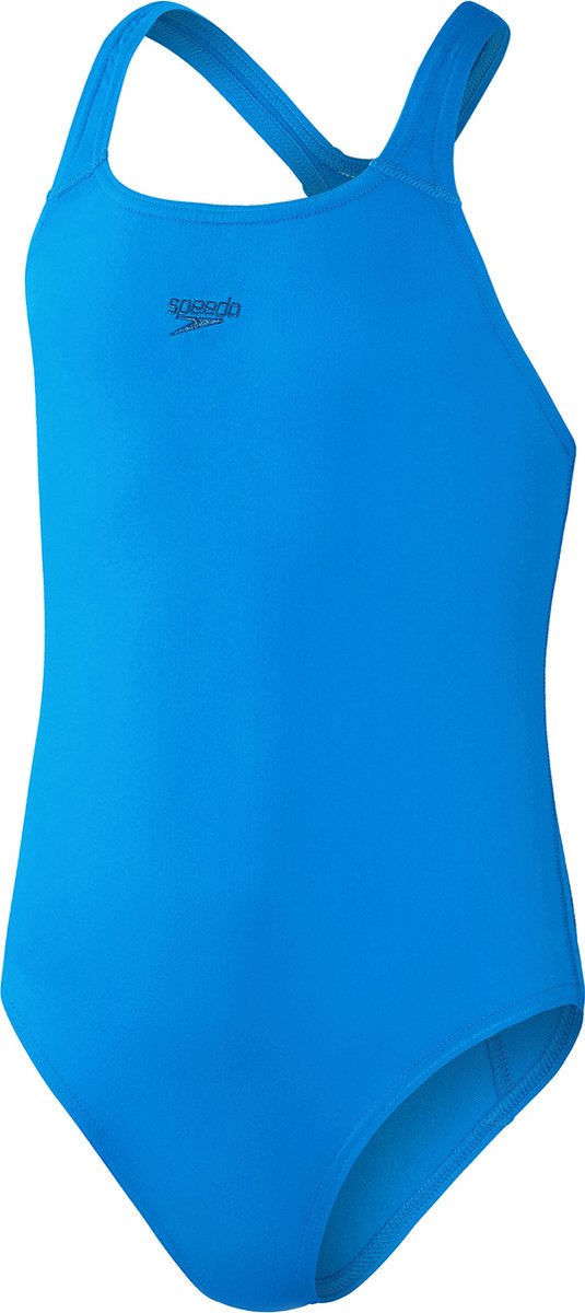 Speedo endurance+ medalist meisjes sportbadpak - kleurvast badpak meisjes - chloorbestendig zwempak meisjes - sportbadpak kids met medalist-rug - blauw - maat 164