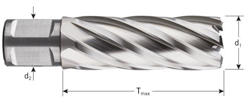 Rotec kernboor hss silver-line 13.0mm sl55 weldon